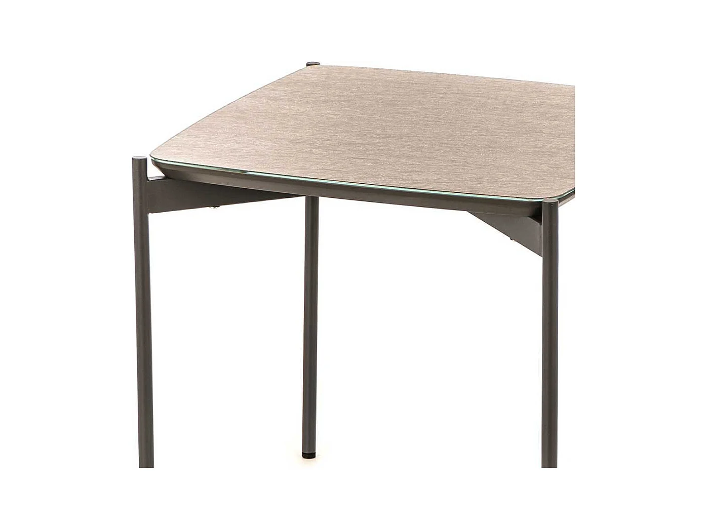 Couch Beistelltisch in Taupe und Grau Glas beschichtet