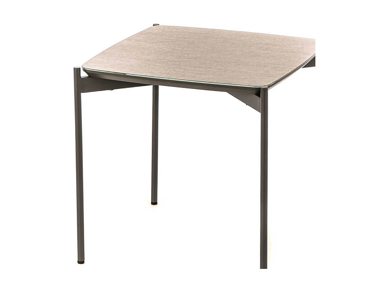 Couch Beistelltisch in Taupe und Grau Glas beschichtet