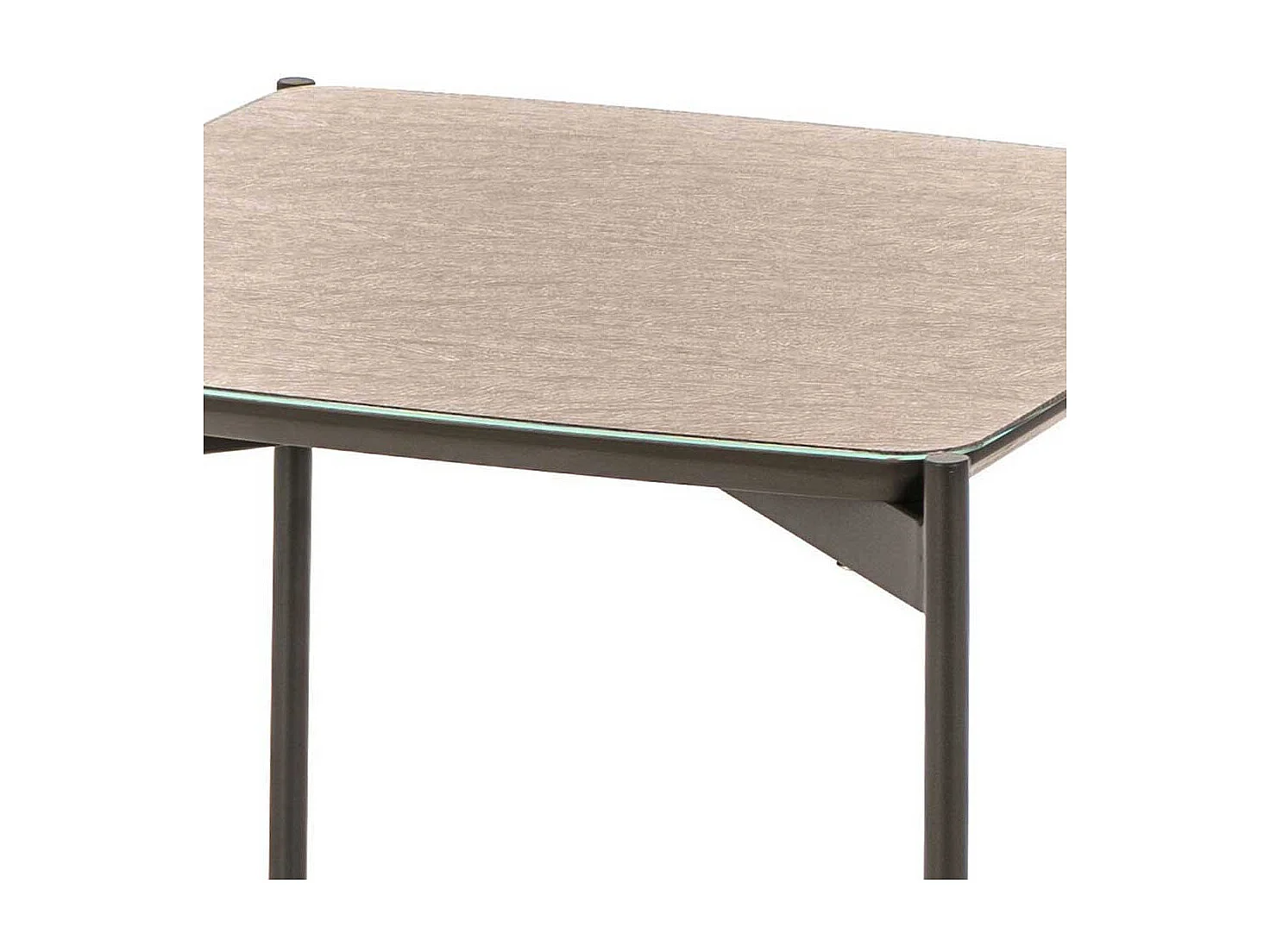 Couch Beistelltisch in Taupe und Grau Glas beschichtet