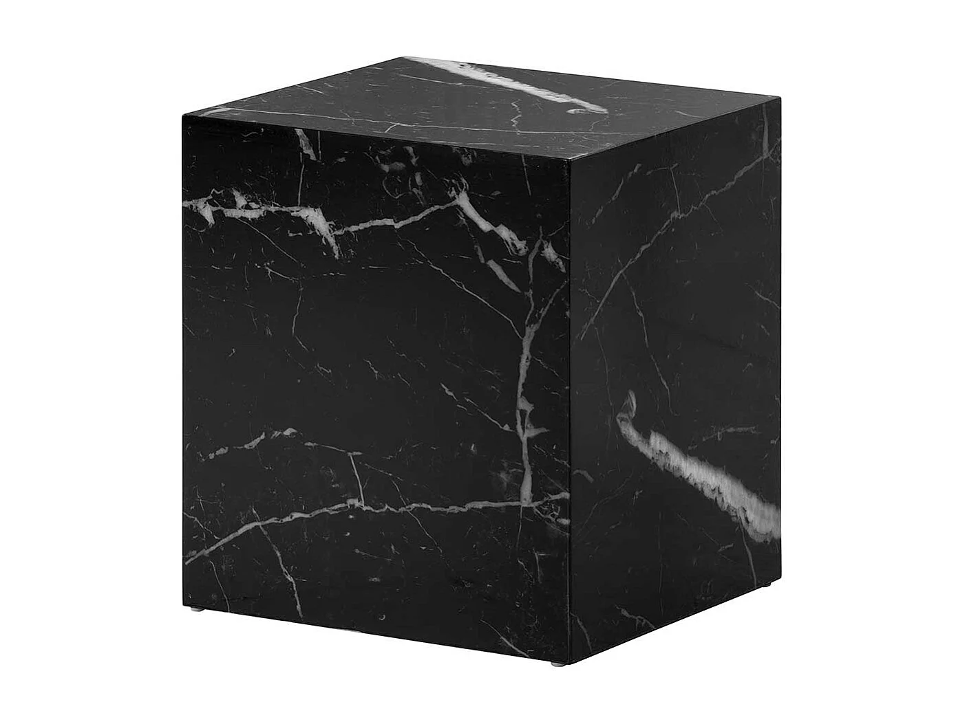 Beitisch Sofa Beistelltisch in Schwarz und Marmor Optik