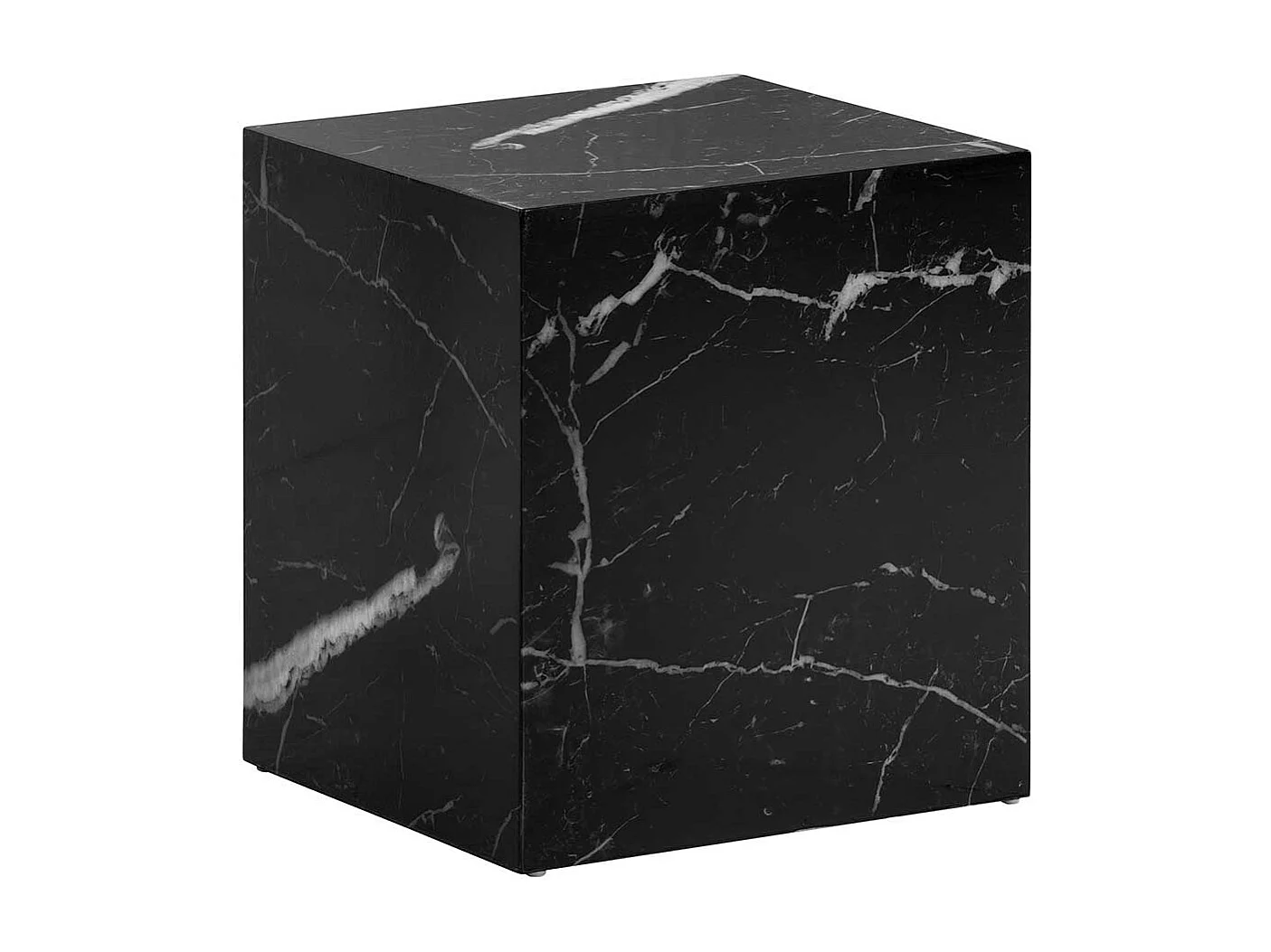 Beitisch Sofa Beistelltisch in Schwarz und Marmor Optik