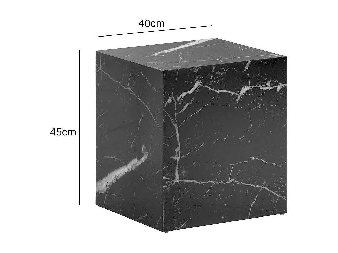 Beitisch Sofa Beistelltisch in Schwarz und Marmor Optik