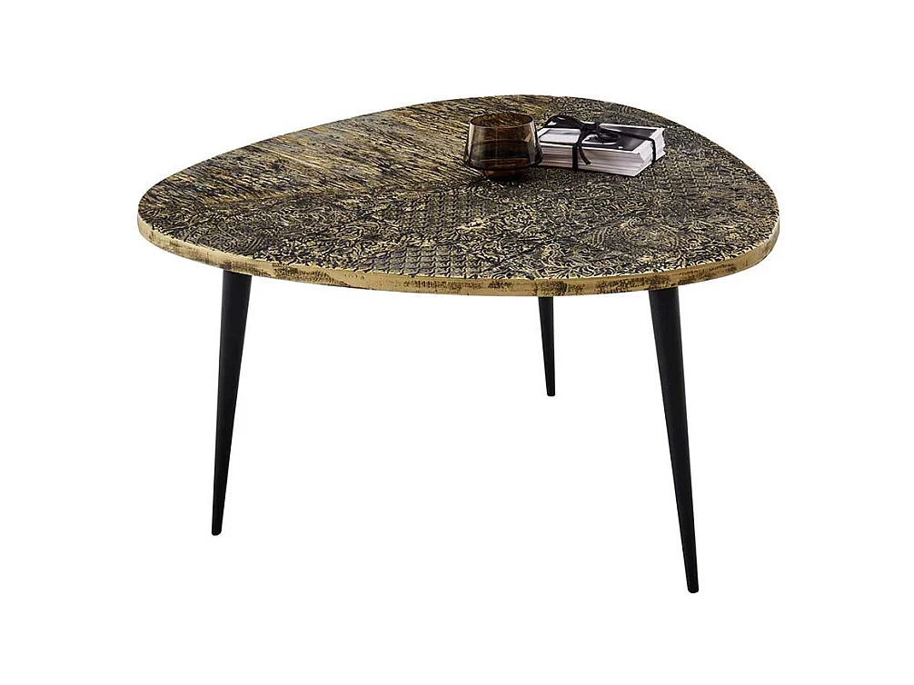 Retro Beistelltisch Sofa mit Tischplatte in Wankelform 47 cm hoch