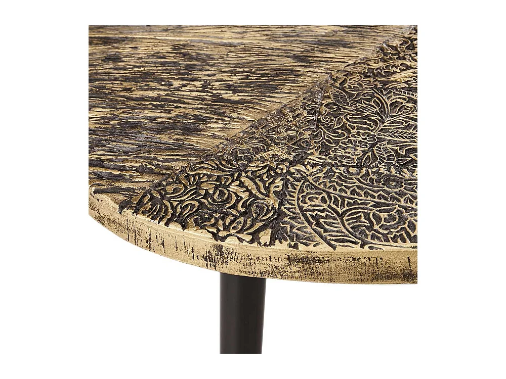 Retro Beistelltisch Sofa mit Tischplatte in Wankelform 47 cm hoch