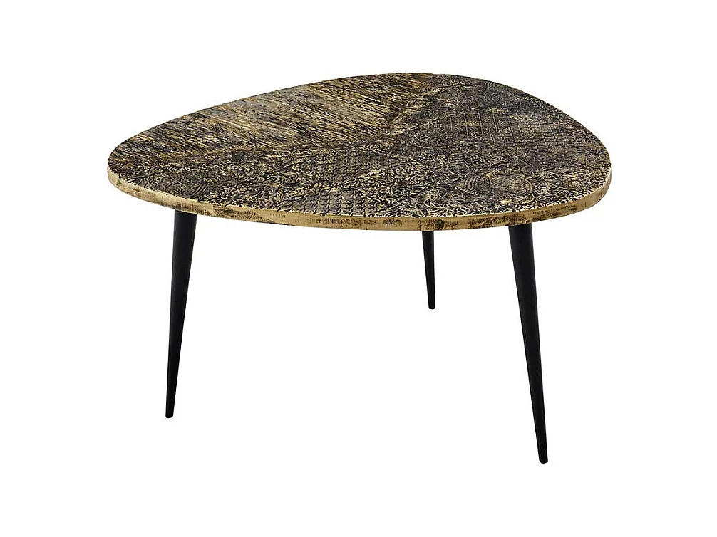 Retro Beistelltisch Sofa mit Tischplatte in Wankelform 47 cm hoch