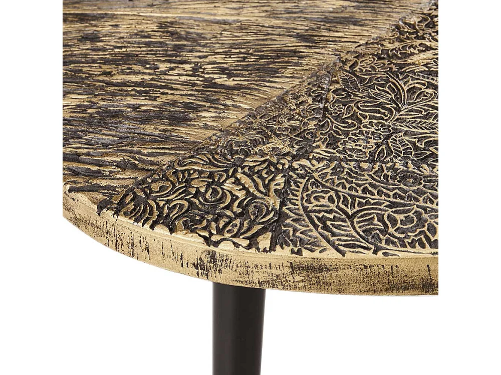 Retro Beistelltisch Sofa mit Tischplatte in Wankelform 47 cm hoch