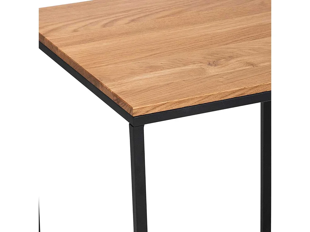 Bügelgestell Beistelltisch 50 cm hoch Platte Wildeiche massiv