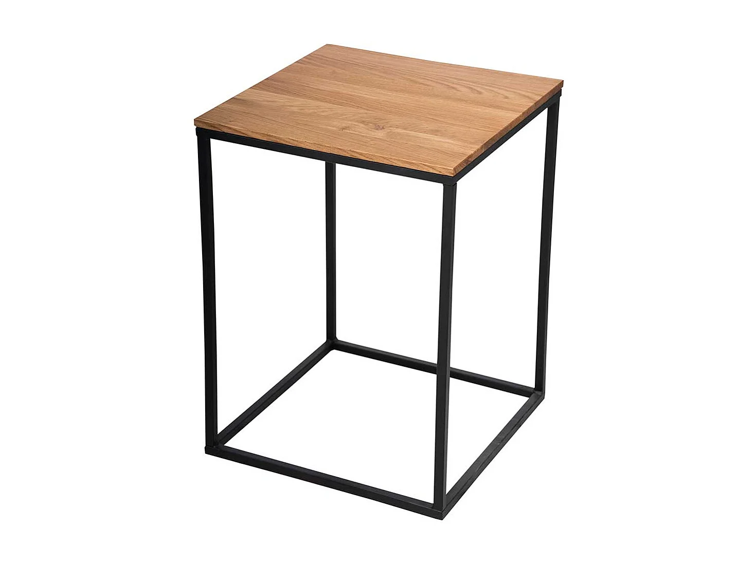 Bügelgestell Beistelltisch 50 cm hoch Platte Wildeiche massiv