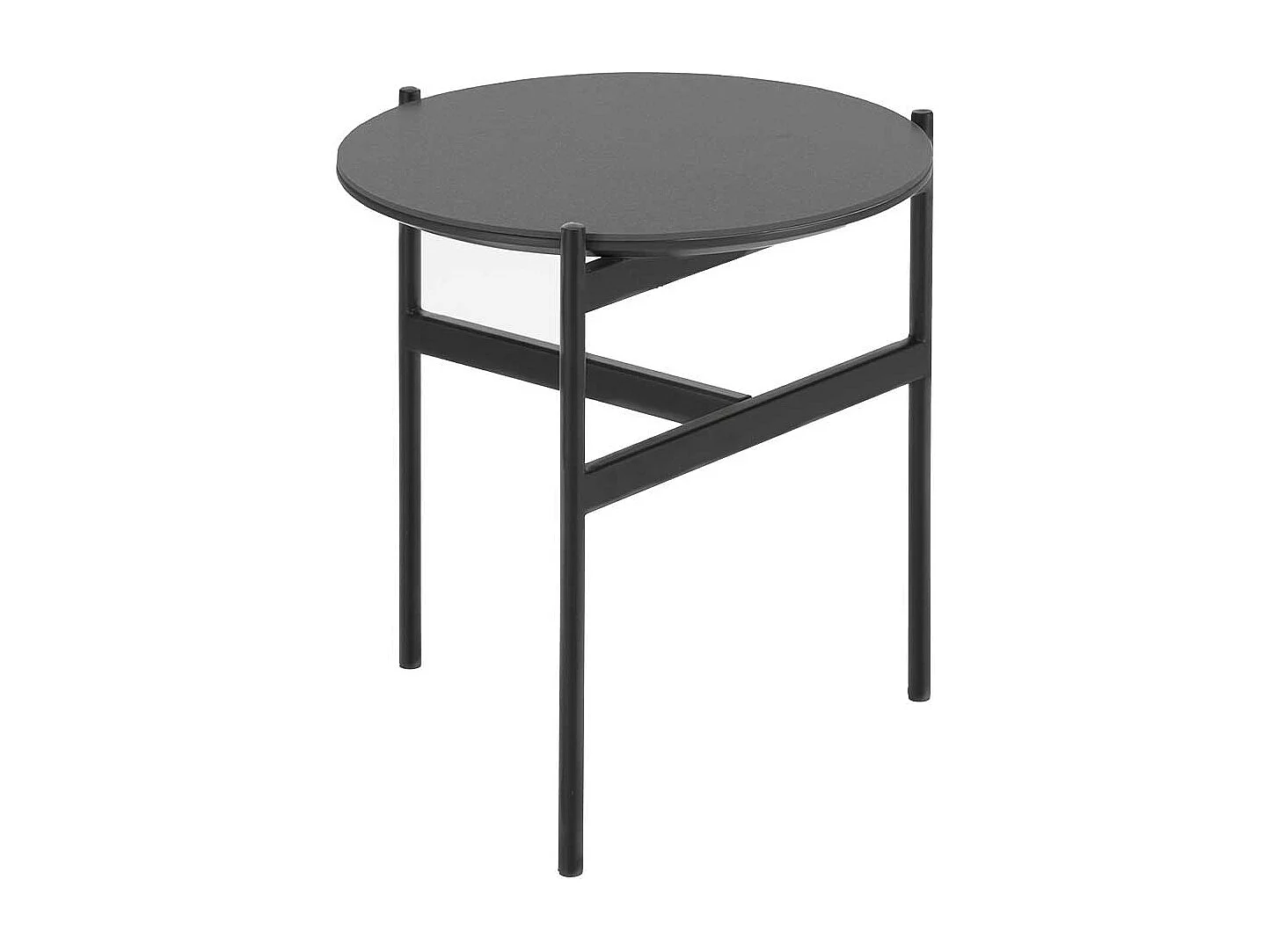 Beistelltisch in dunkel Grau und Schwarz 40 cm breit