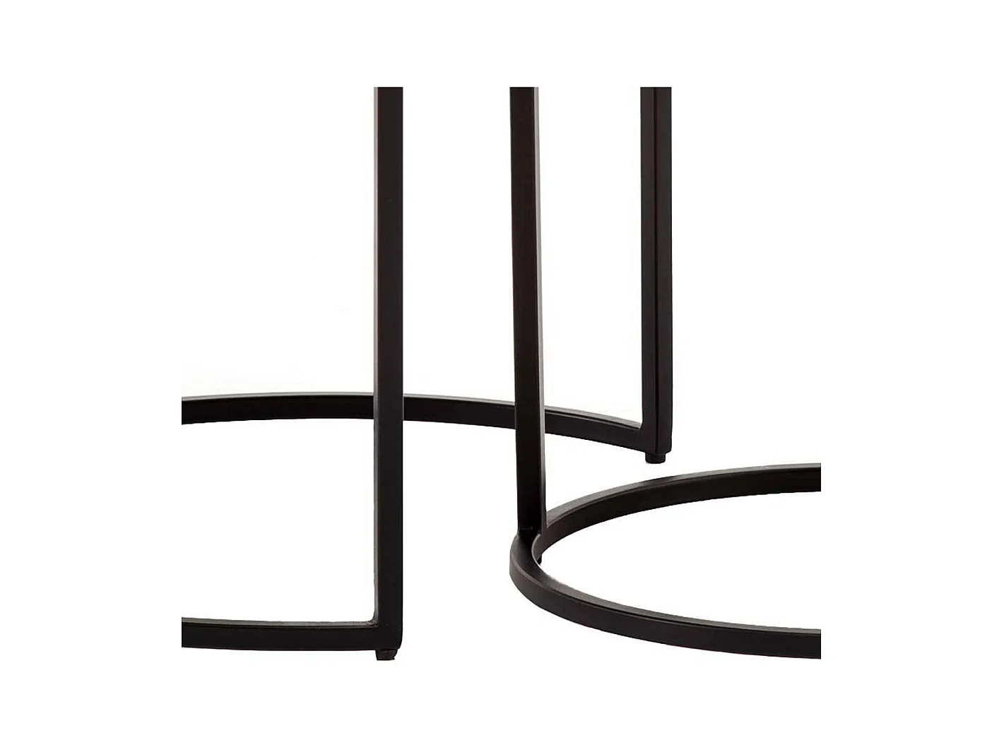 Sofa Tisch Set Beistelltische in Mangoholz Naturfarben und Anthrazit (zweiteilig)