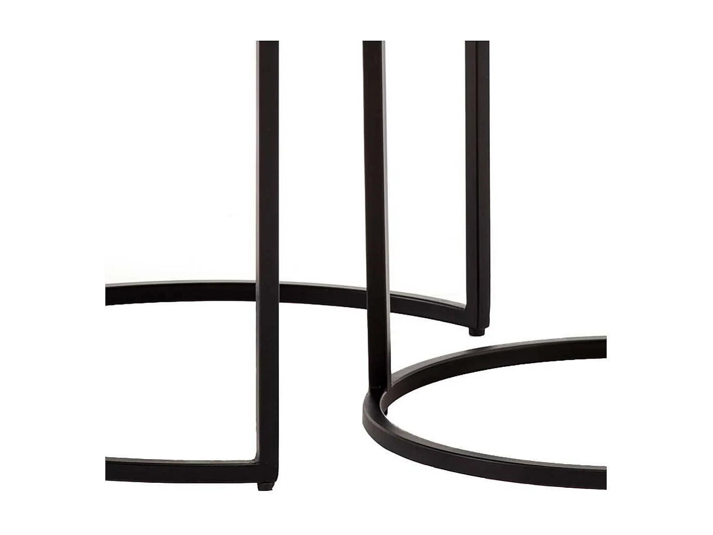 Sofa Tisch Set Beistelltische in Mangoholz Naturfarben und Anthrazit (zweiteilig)