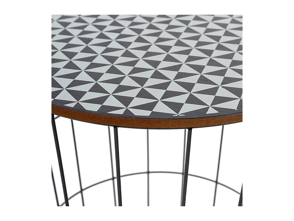 Drahtgestell Beistelltisch im Skandi Design abnehmbarer Tischplatte