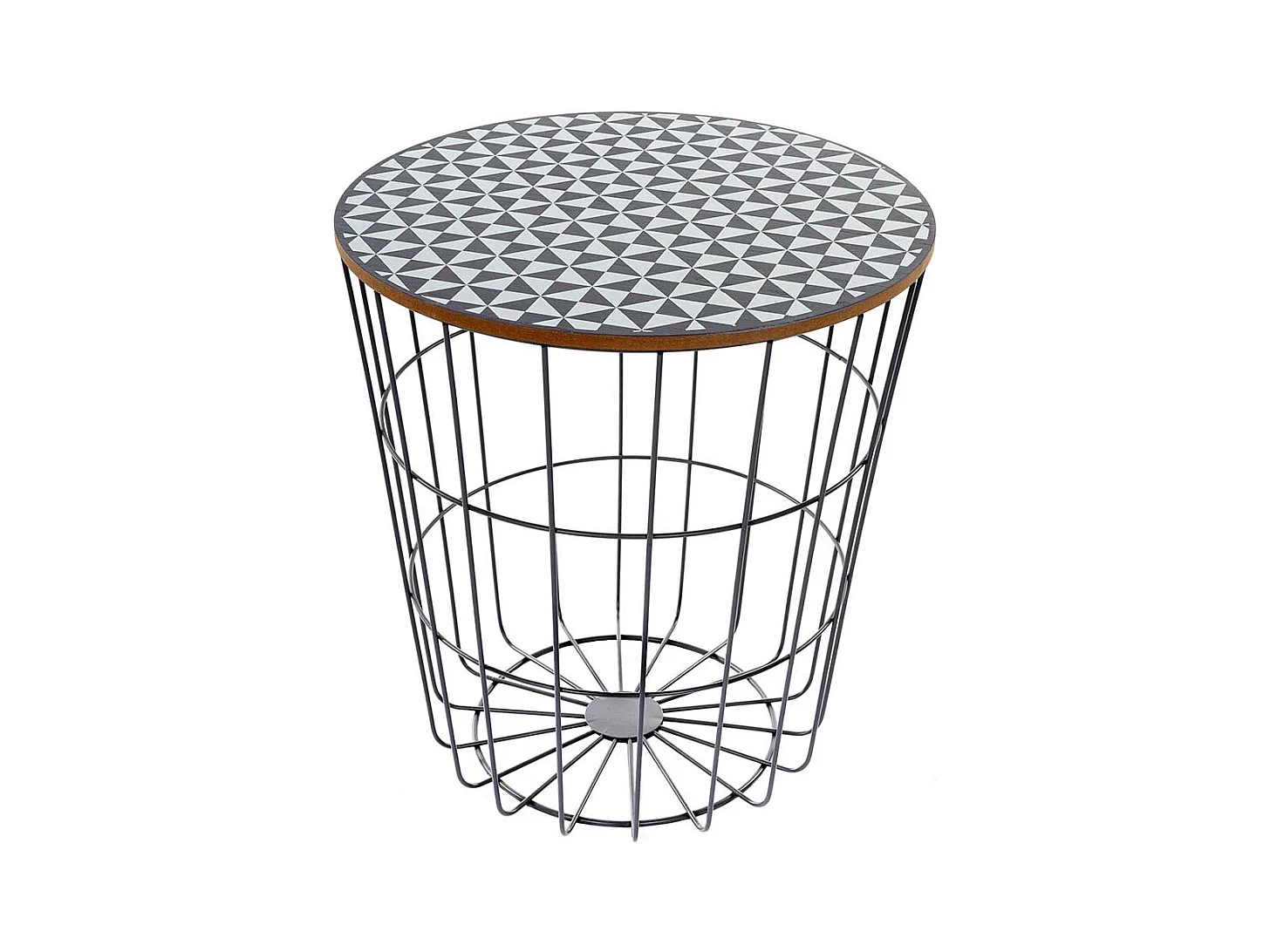 Drahtgestell Beistelltisch im Skandi Design abnehmbarer Tischplatte