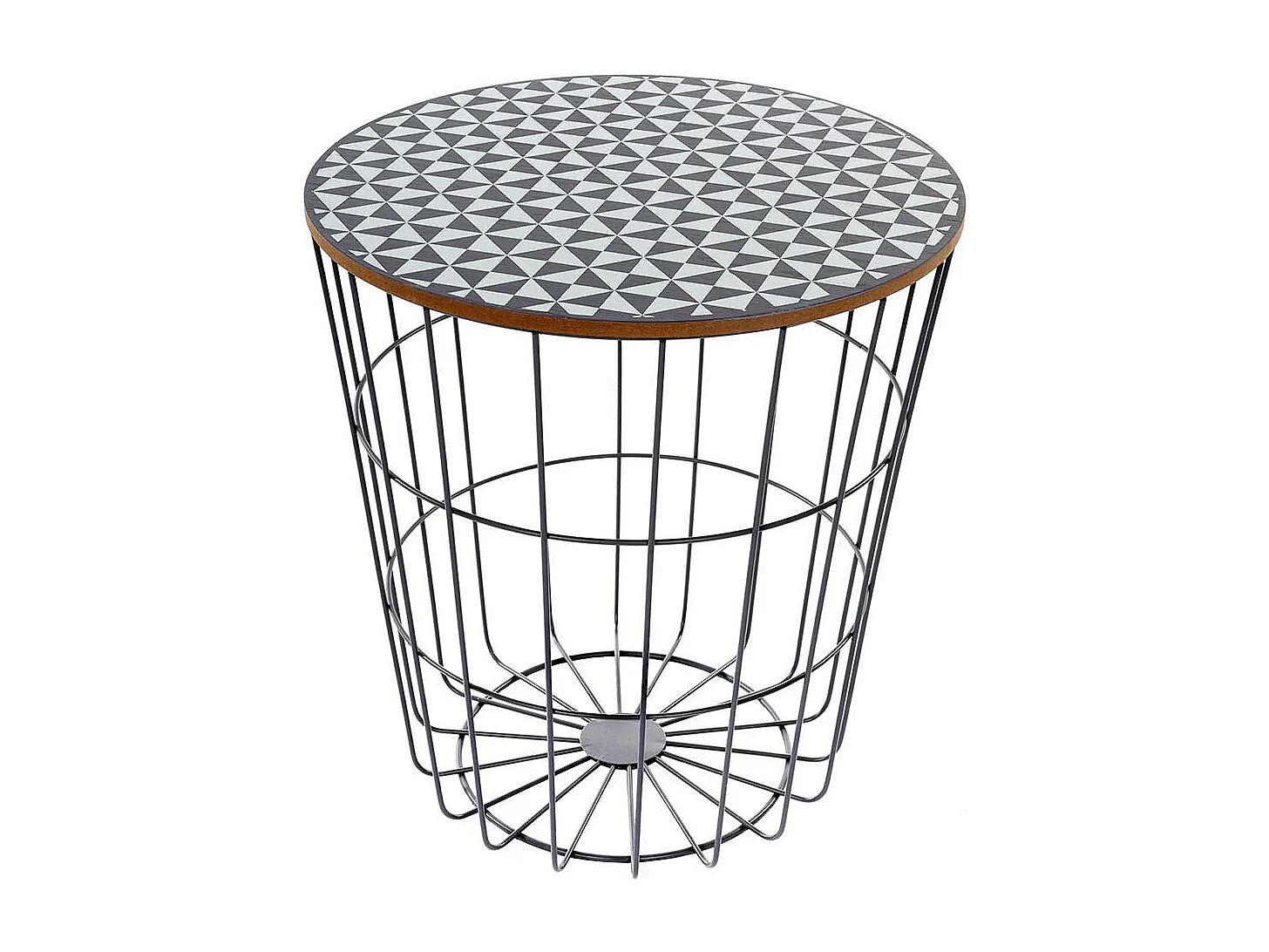 Drahtgestell Beistelltisch im Skandi Design abnehmbarer Tischplatte