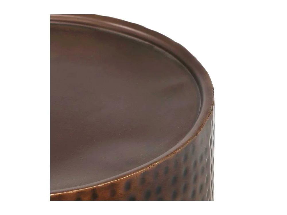 Beistelltisch Beistelltischchen in Kupferfarben mit Metall Oberfläche