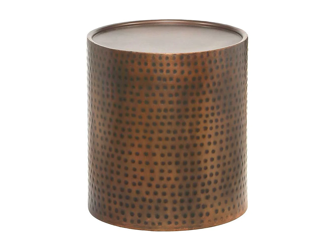 Beistelltisch Beistelltischchen in Kupferfarben mit Metall Oberfläche