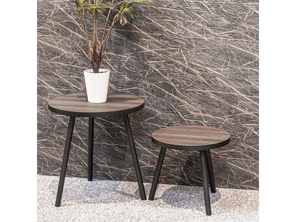 Runder Beistelltisch Sofa mit Dreifußgestell Metall