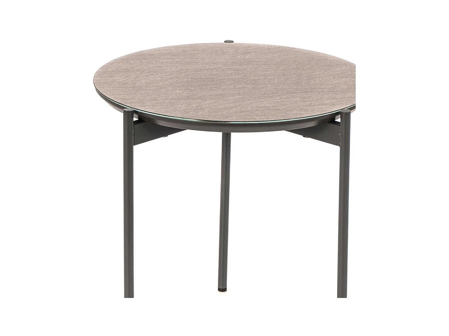 Runder Beistelltisch in Taupe und Dunkelgrau 45 cm breit