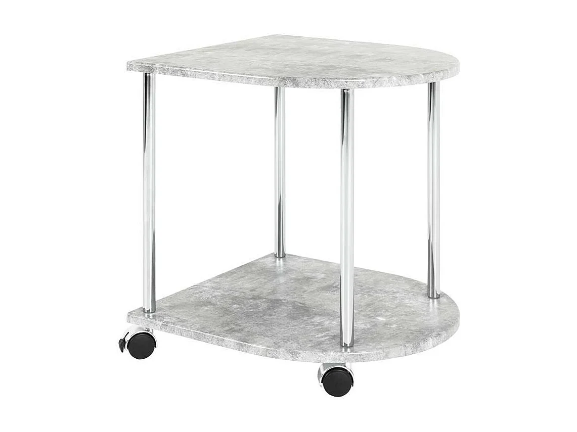 Beistelltisch mit Rollen halbrund