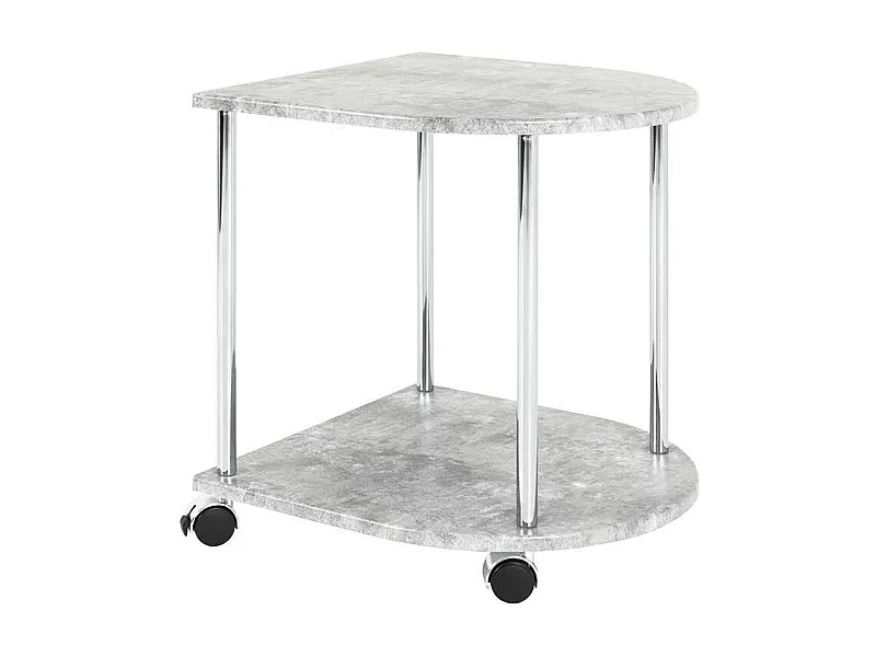 Beistelltisch mit Rollen halbrund