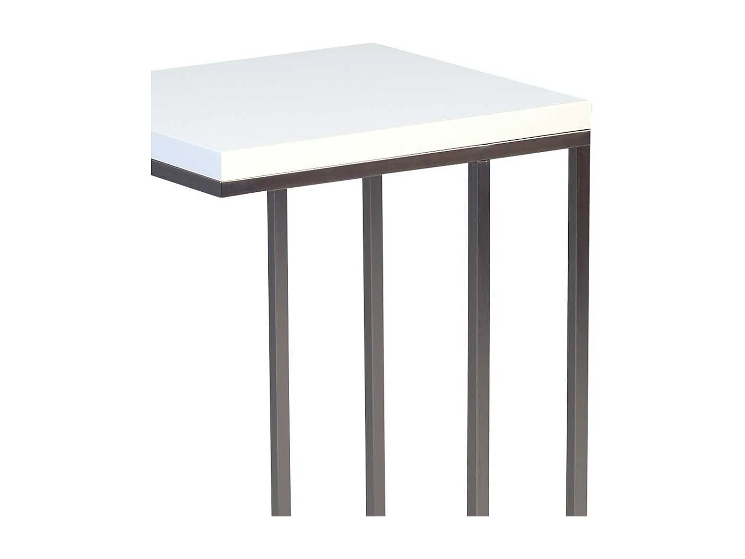 Beistelltisch in Weiß Hochglanz Metall