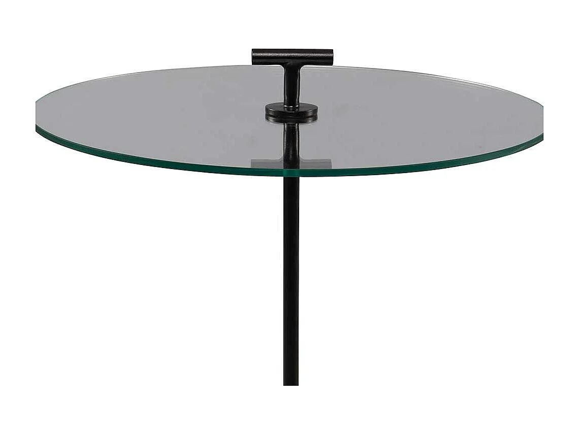 Beistelltisch Glastisch in Schwarz auf Säulengestell