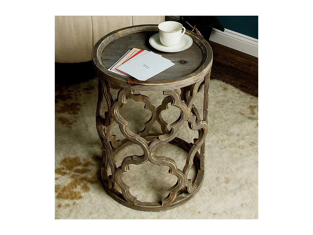 Beistelltisch Sofa Vintage aus Tanne Massivholz 54 cm hoch