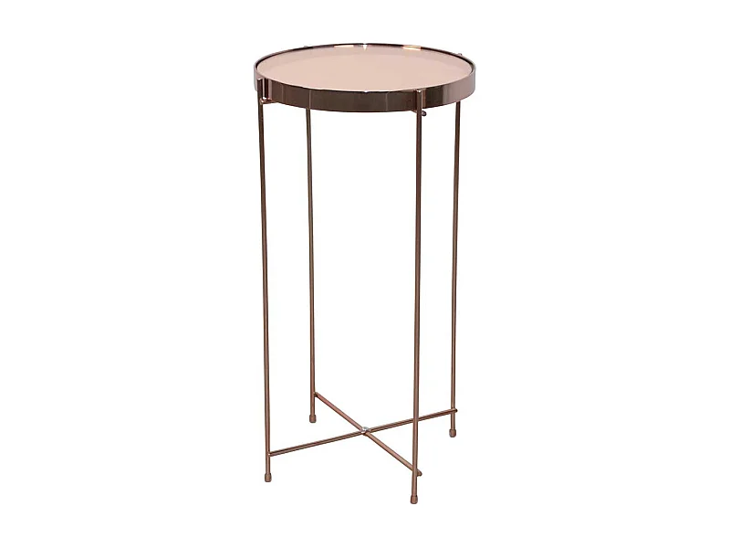 Beistelltisch Sofa in Rosegold Spiegelglasplatte