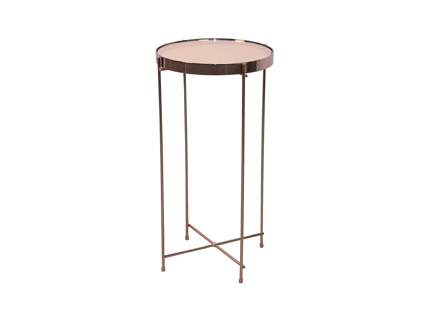 Beistelltisch Sofa in Rosegold Spiegelglasplatte