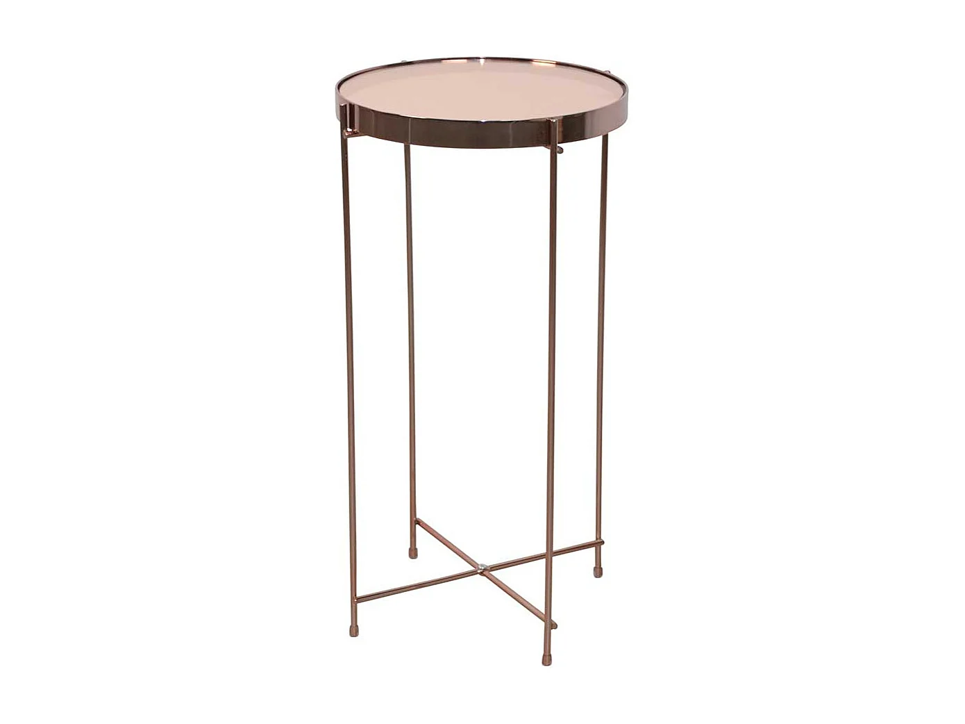 Beistelltisch Sofa in Rosegold Spiegelglasplatte