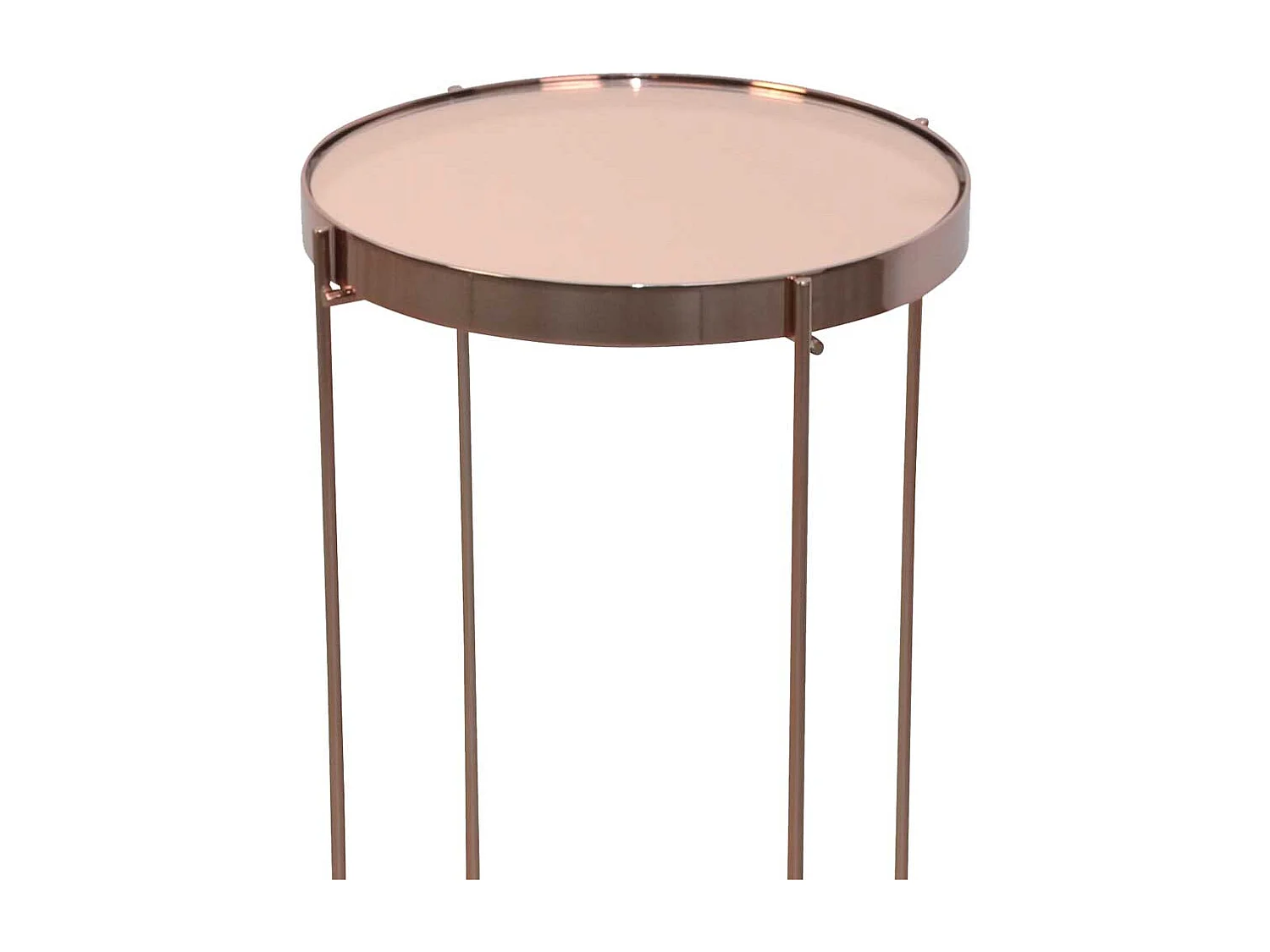 Beistelltisch Sofa in Rosegold Spiegelglasplatte