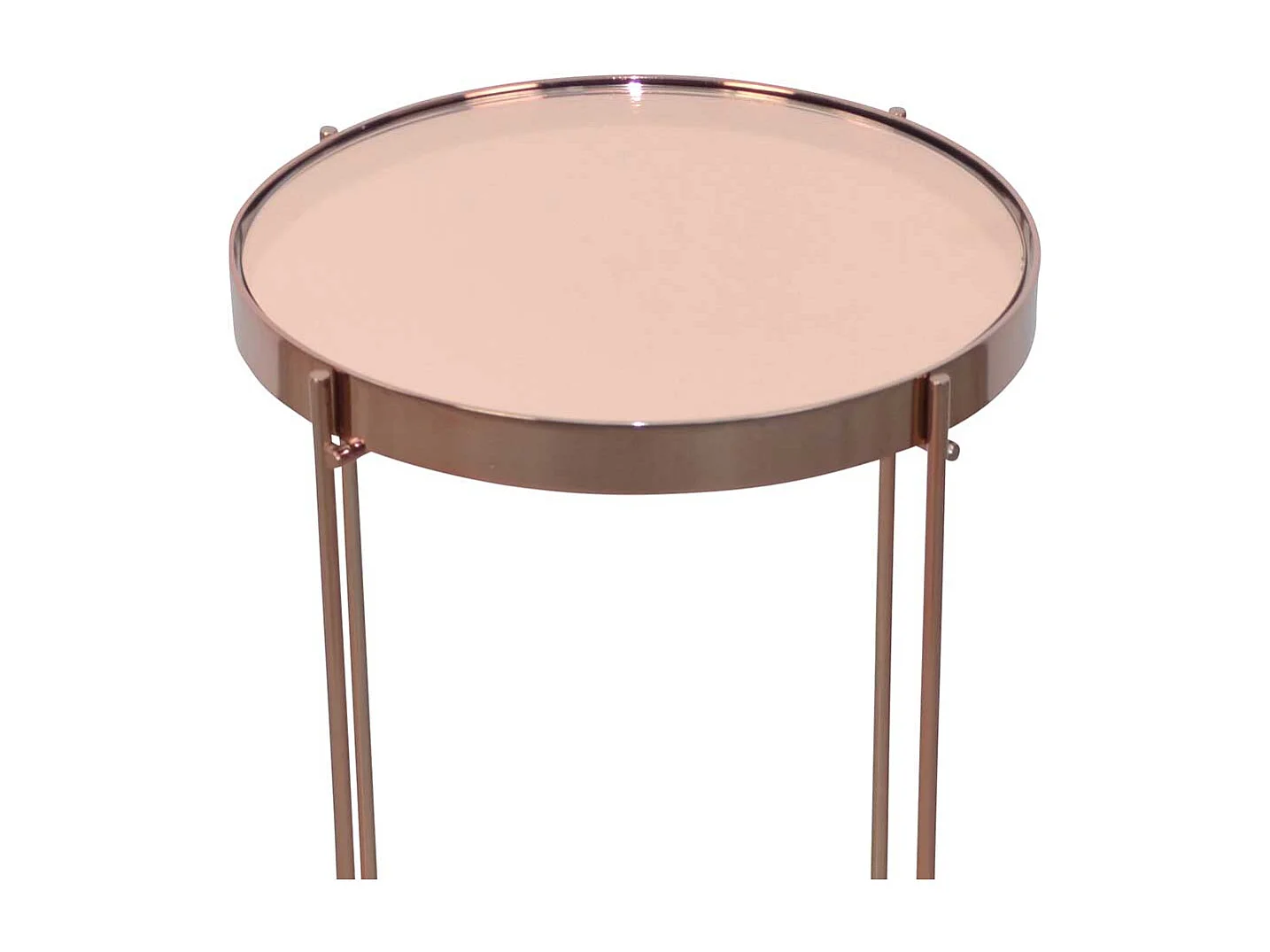 Beistelltisch Sofa in Rosegold Spiegelglasplatte