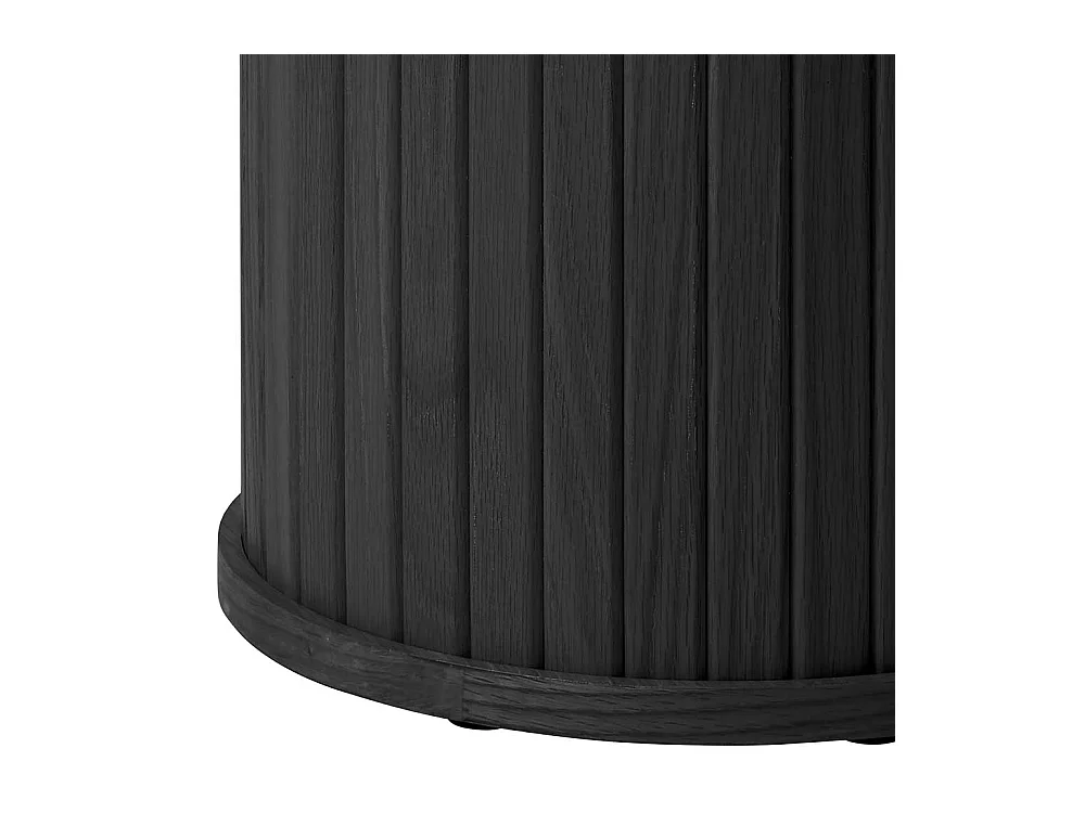 Beistelltisch Sofa rund in Schwarz Säulengestell