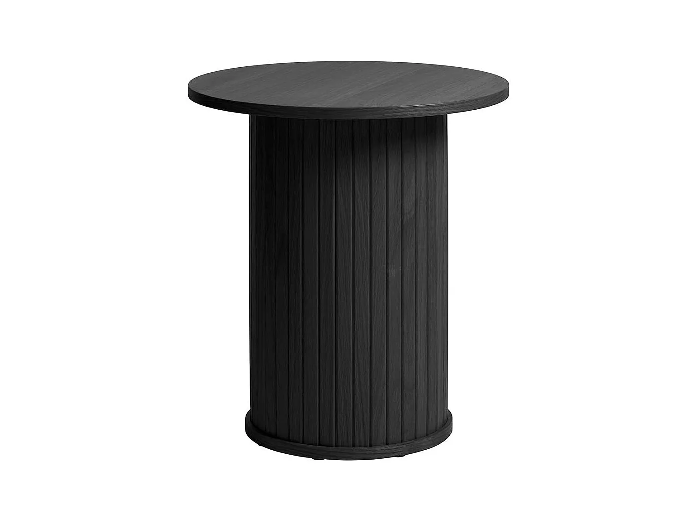 Beistelltisch Sofa rund in Schwarz Säulengestell