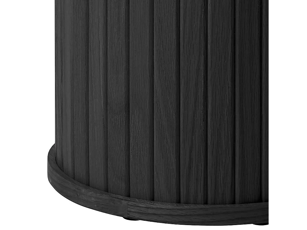 Beistelltisch Sofa rund in Schwarz Säulengestell