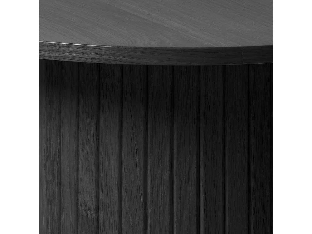 Beistelltisch Sofa rund in Schwarz Säulengestell