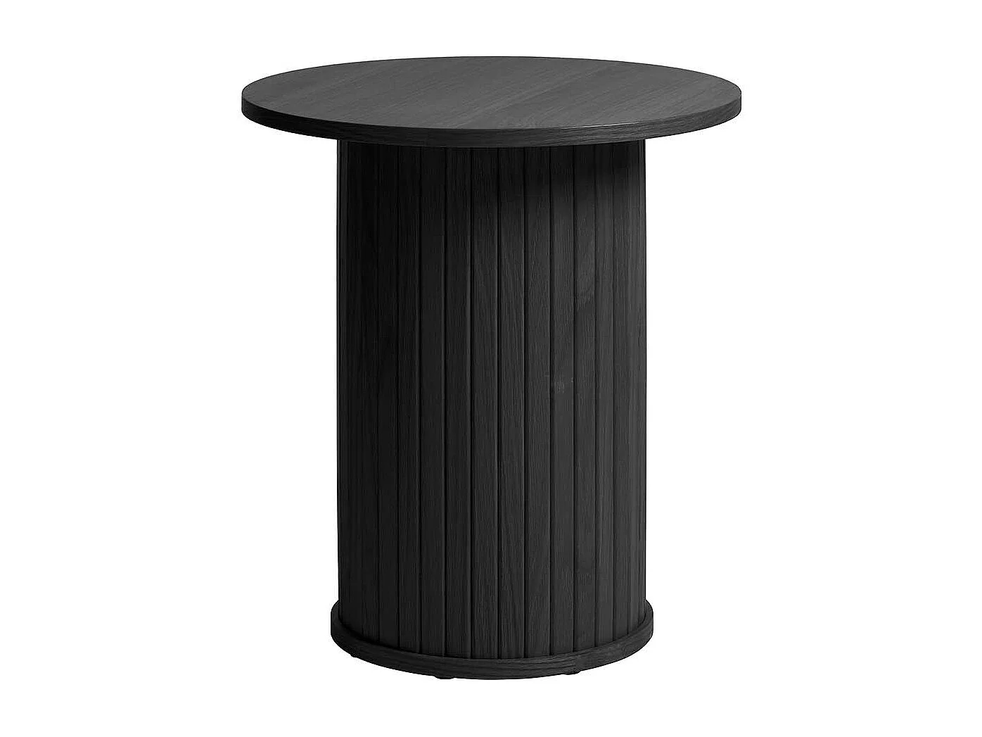 Beistelltisch Sofa rund in Schwarz Säulengestell