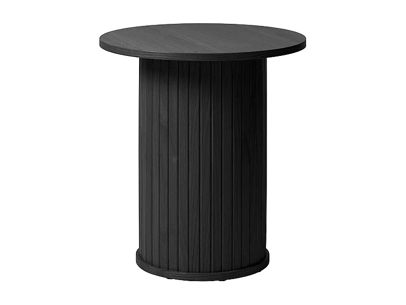 Beistelltisch Sofa rund in Schwarz Säulengestell