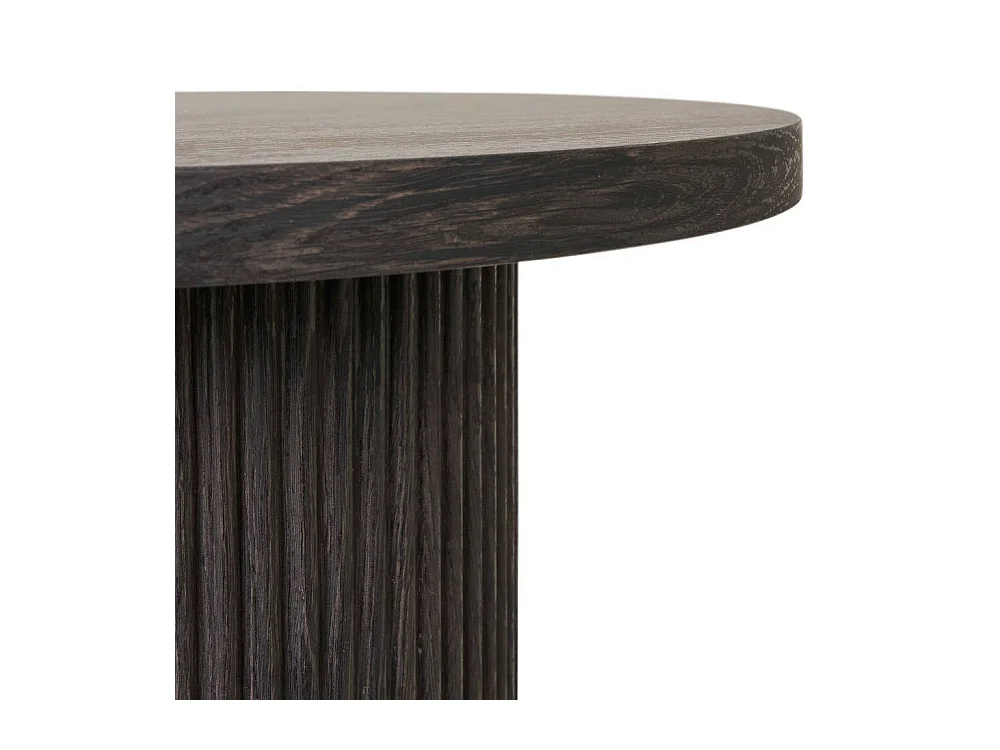 Couchtisch Beistelltisch Sofa in runder Form und Dunkelbraun