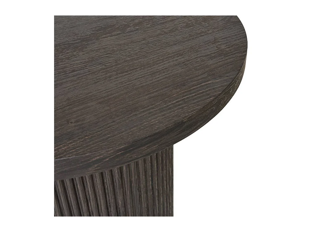 Couchtisch Beistelltisch Sofa in runder Form und Dunkelbraun