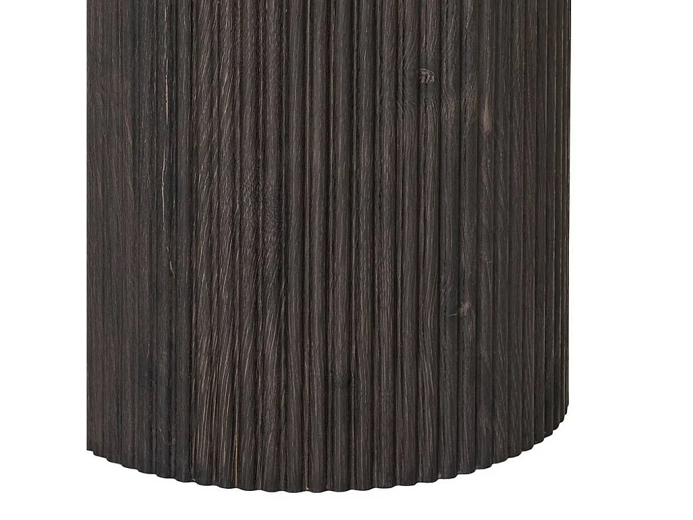 Couchtisch Beistelltisch Sofa in runder Form und Dunkelbraun