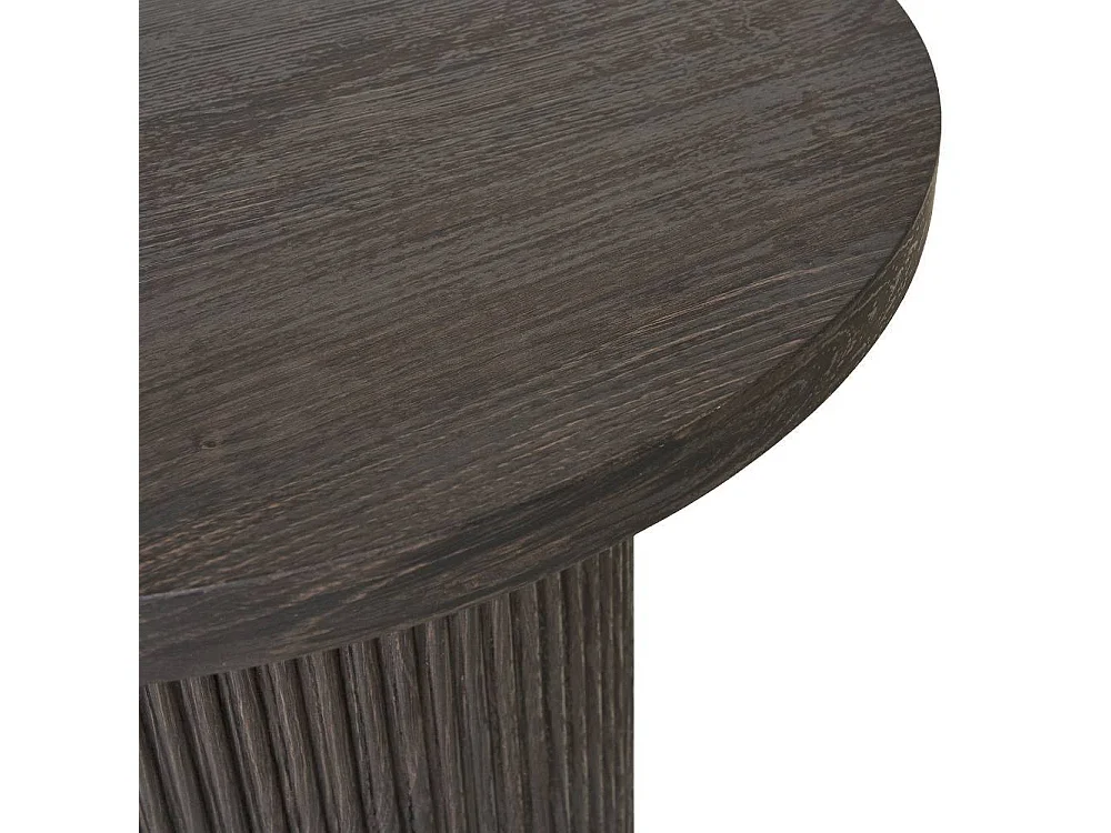 Couchtisch Beistelltisch Sofa in runder Form und Dunkelbraun