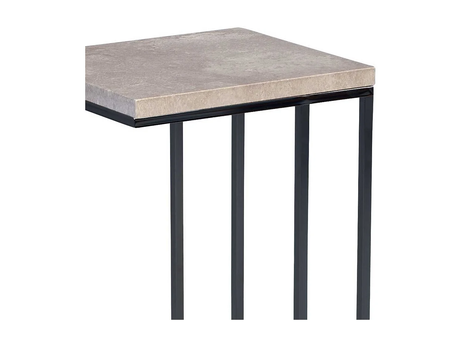 Sofa Beistelltisch in Beton Grau Metall Schwarz