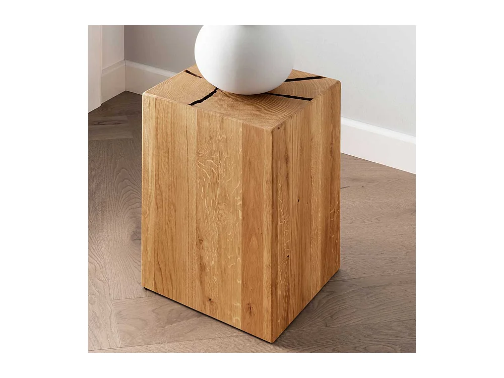 Beistelltischchen Wildeiche geölt in modernem Design 30 cm breit