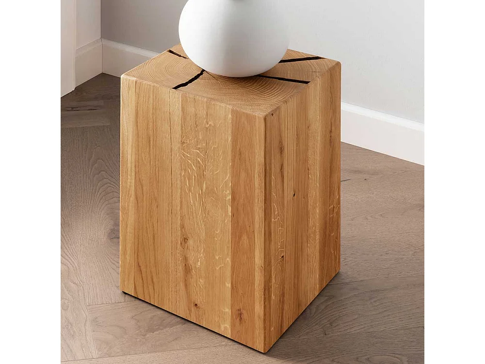 Beistelltischchen Wildeiche geölt in modernem Design 30 cm breit