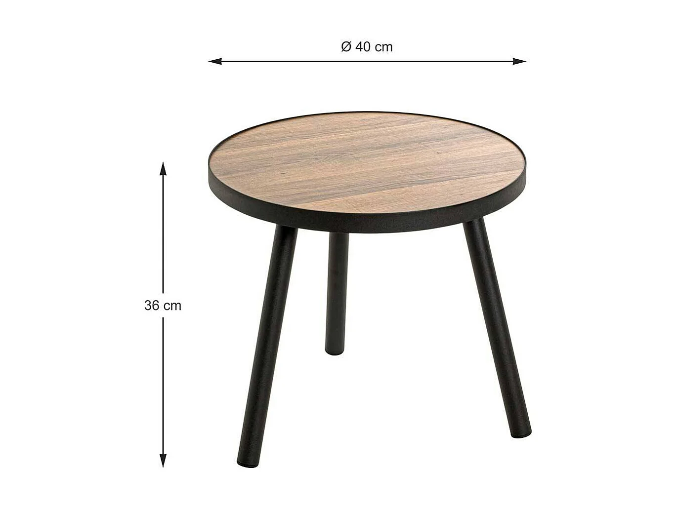 Runder Beistelltisch Sofa mit Dreifußgestell Metall