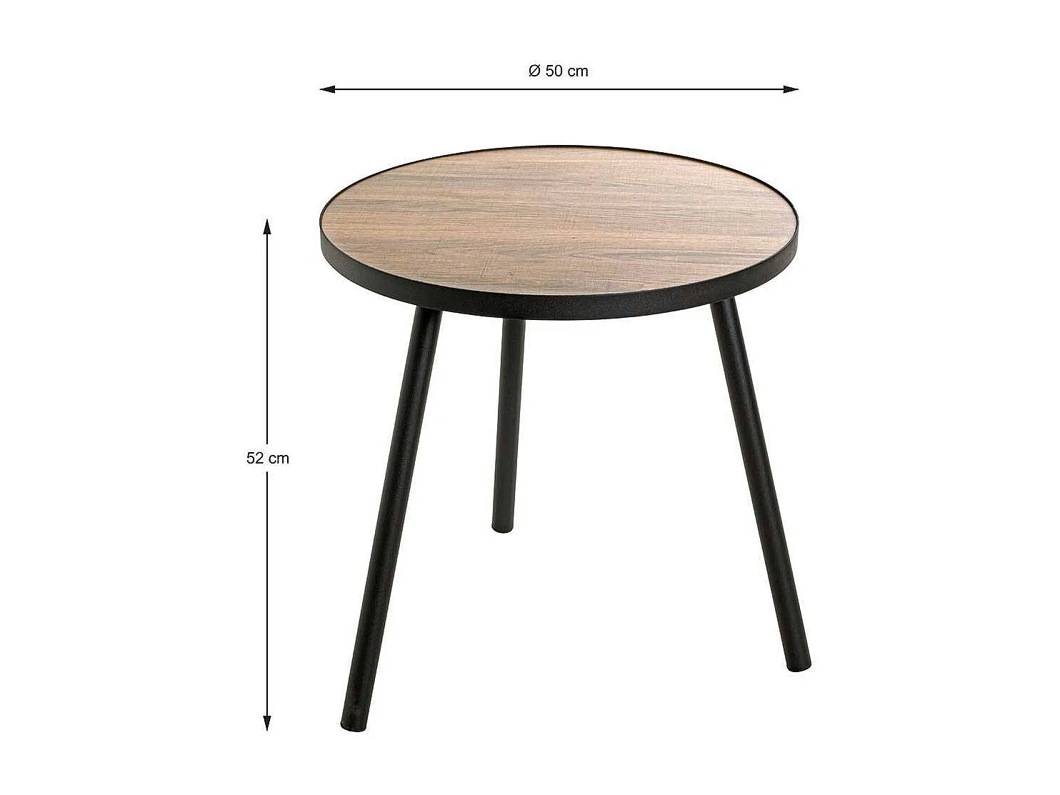 Runder Beistelltisch Sofa mit Dreifußgestell Metall