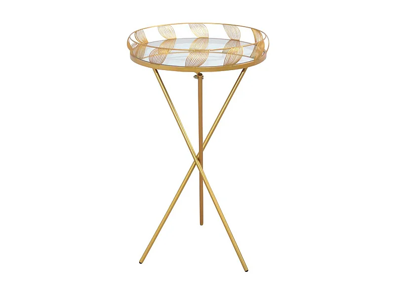Beistelltisch Goldfarben aus Metall Spiegelglasplatte