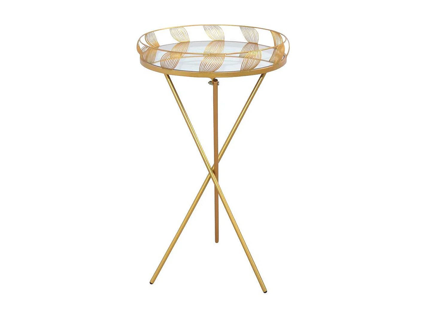 Beistelltisch Goldfarben aus Metall Spiegelglasplatte