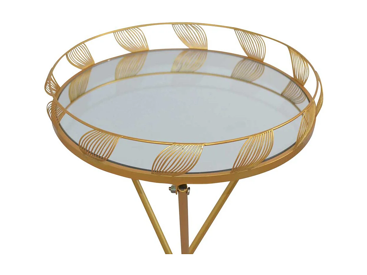 Beistelltisch Goldfarben aus Metall Spiegelglasplatte